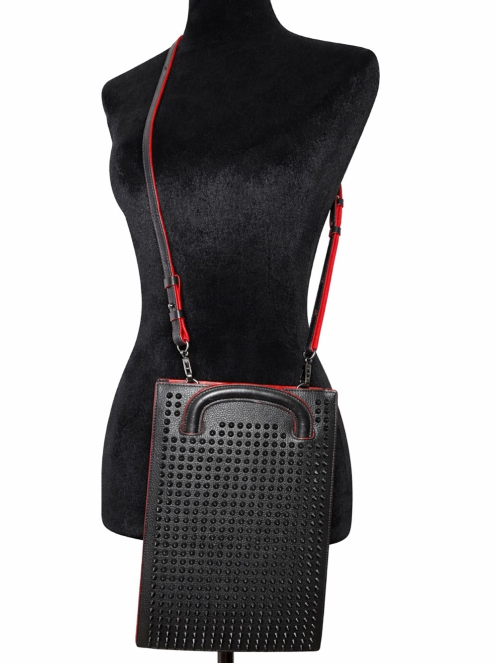 Christian Louboutin Studded Leather Crossbody / Clutch Bag - Picture 2 of 10